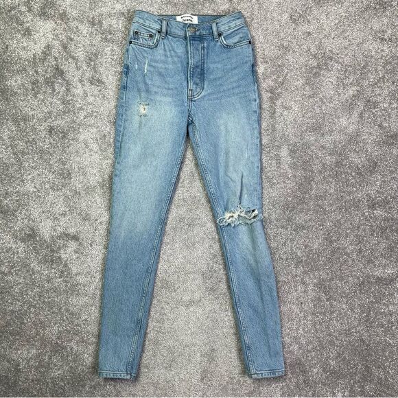 Reformation Denim - Reformation Serena Jeans Women’s 23 Blue High Rise Skinny Button Fly Ripped